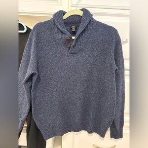 J. Crew Men's Heather Blue wool Turtleneck Sweater